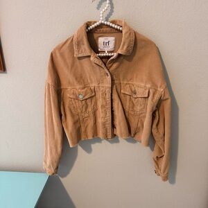 Zara Tan Corduroy Cropped Jacket